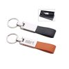 custom leather keychain with metal plate logo engraving