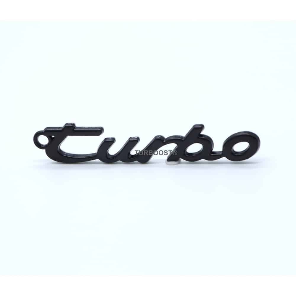 Black metal TURBO letter keychain