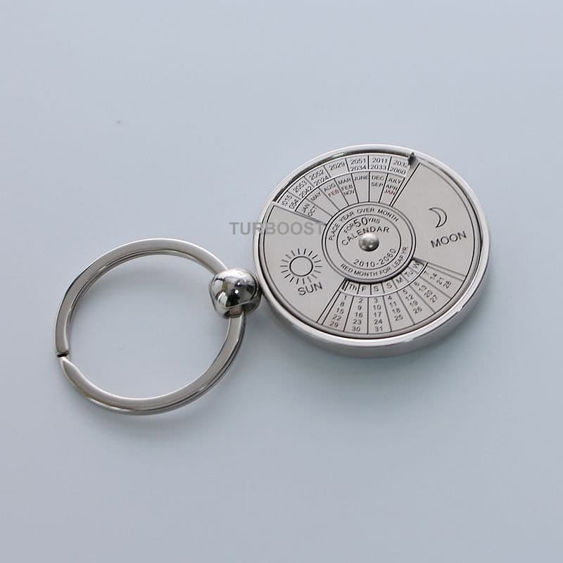 50 Years Perpetual Calendar Metal Keychain Pendant