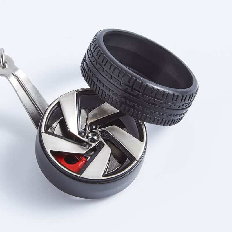 Realistic Tire Wheel Brake Keychain