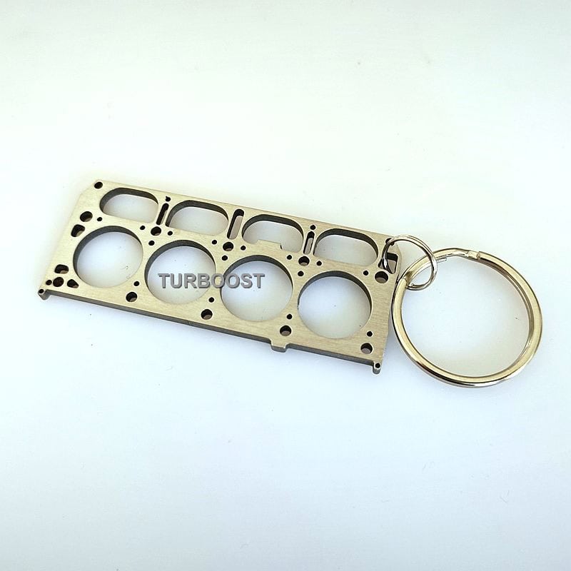 Stainless steel Cometic GM LS Series V8 MLX head gasket keychain