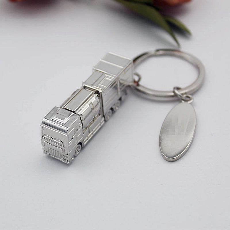 compression garbage truck keychain alloy custom logo keychain
