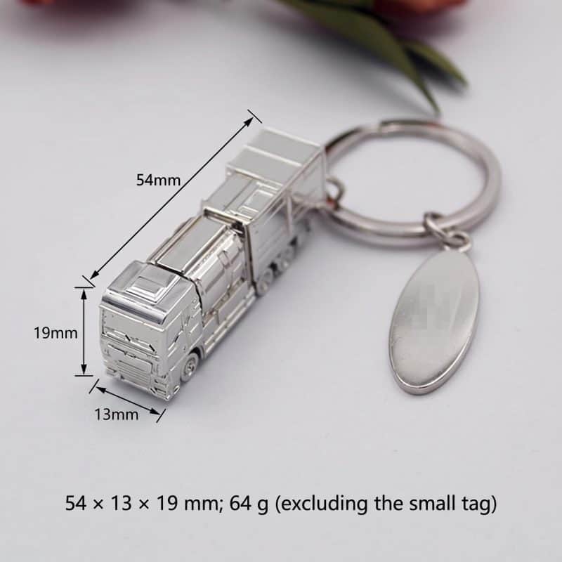 Compression garbage truck keychain size 54 x 13 x 19 mm