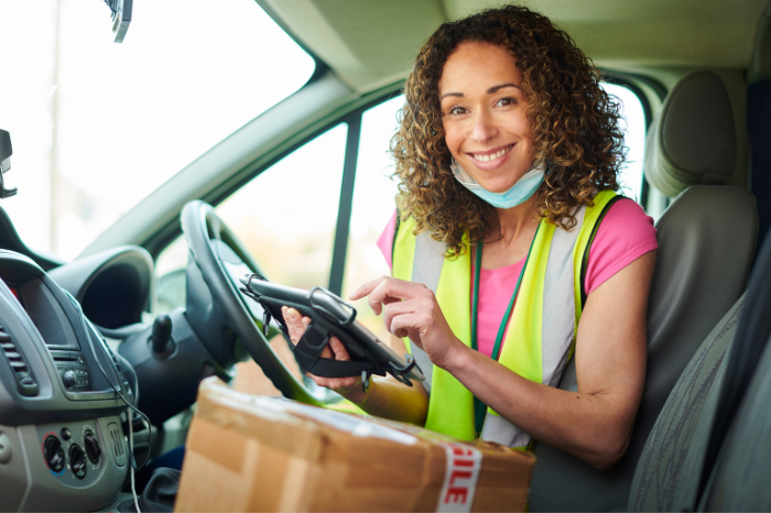 Woman delivery driver