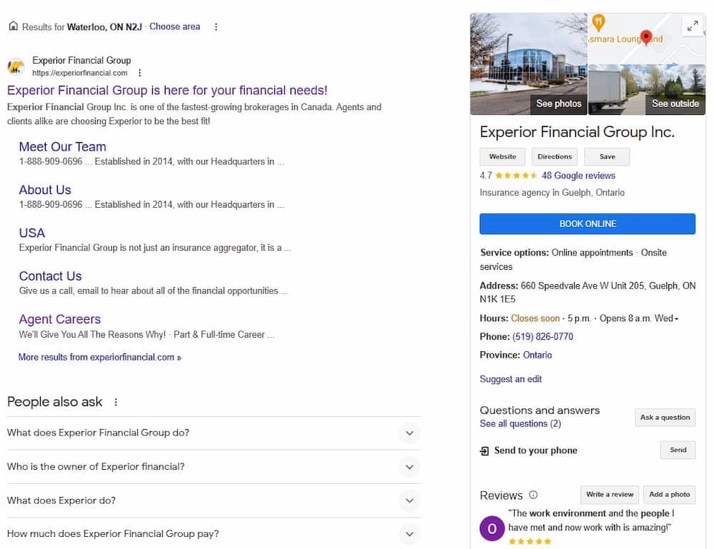 Experior Financial Group Google Business profile Experior Financial Group Google Business profile