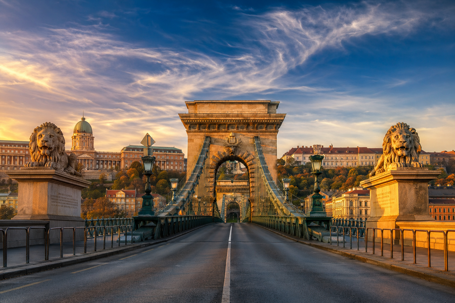 Chain Bridge over the Danube with Buda Castle in the background