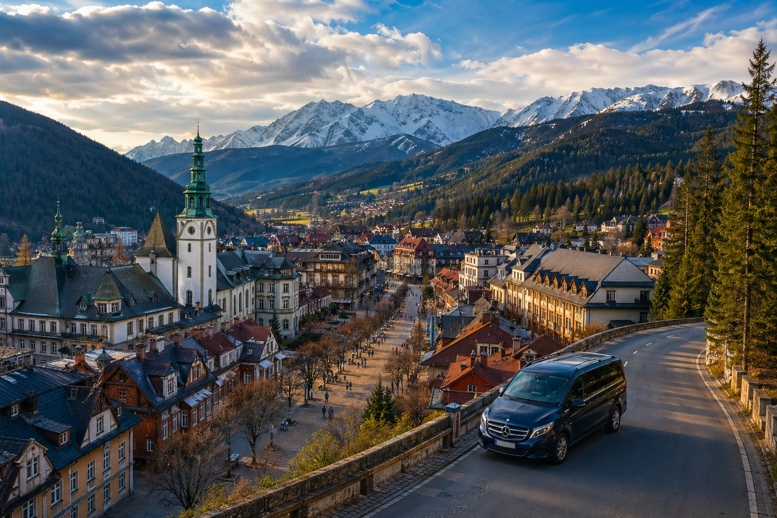 High Tatras mountain peaks via Zakopane