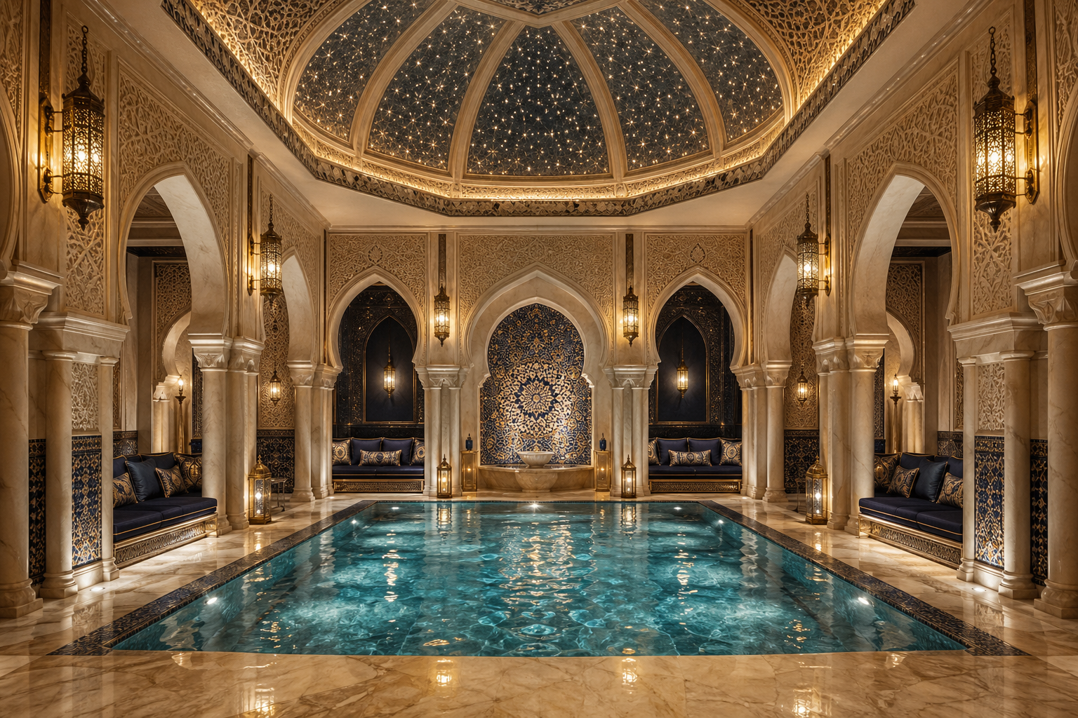 Veli Bej Turkish bath interior in Budapest