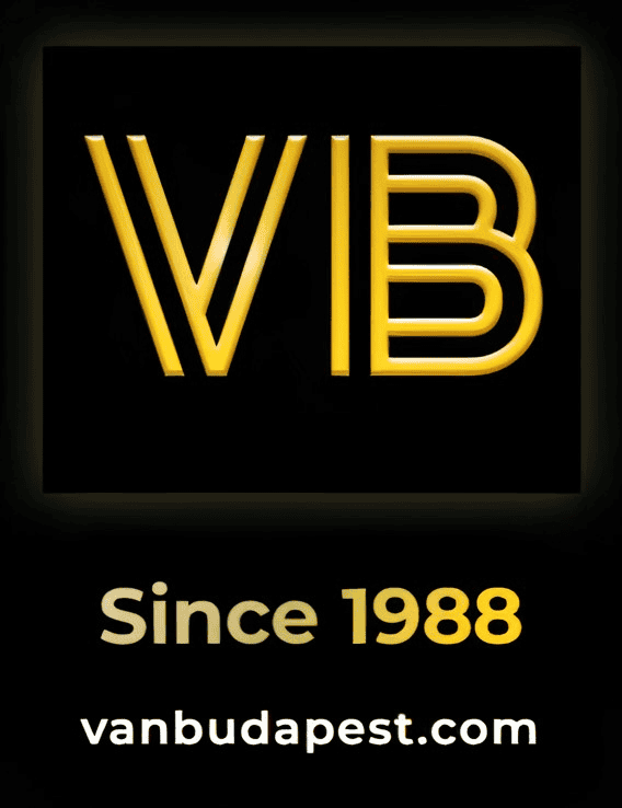 Van Budapest logo with "Since 1988" text and website URL.