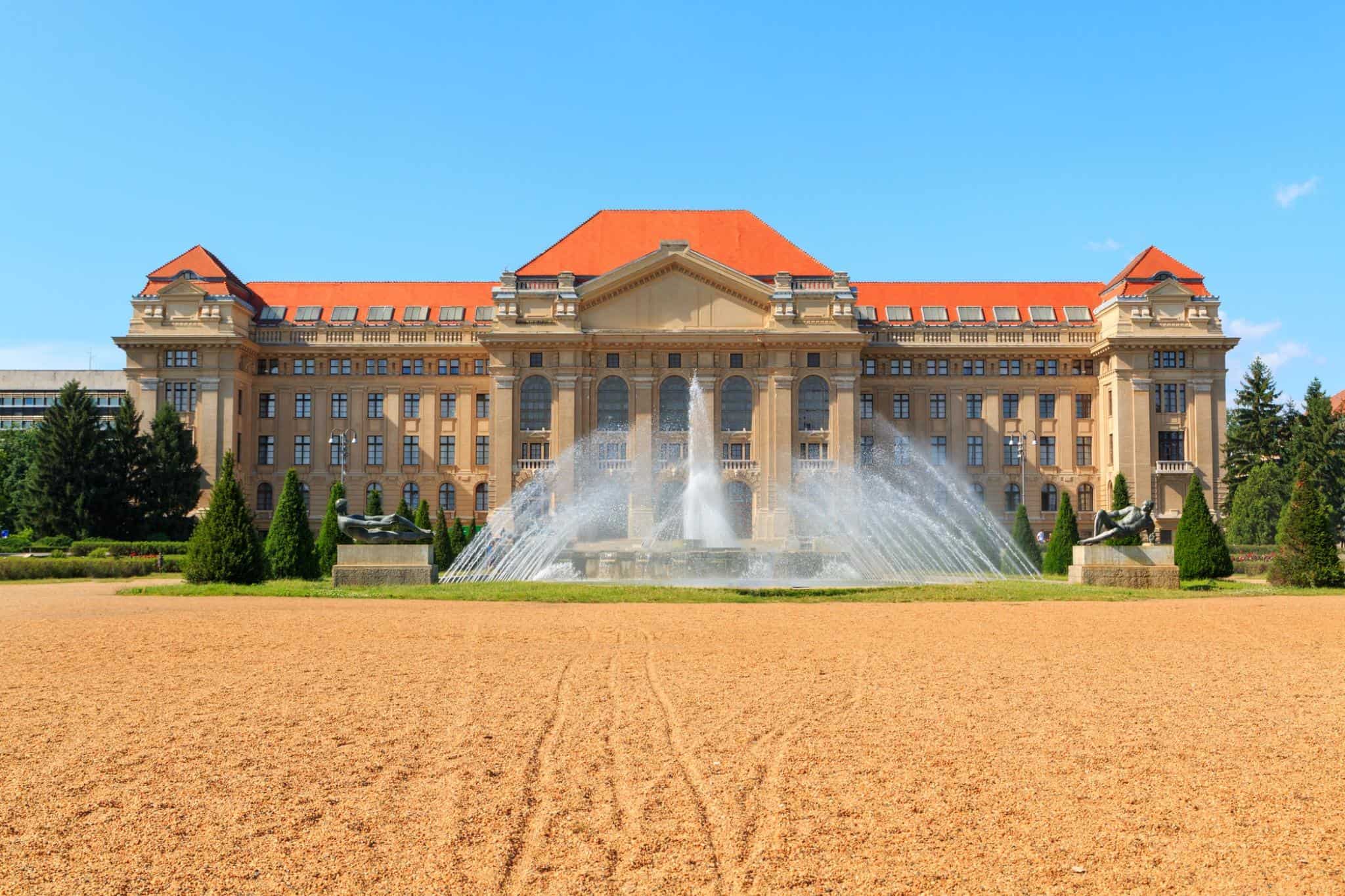 Debrecen University main building with grand architecture