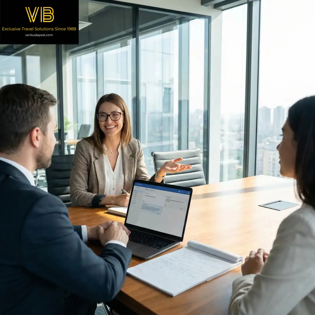 Language assistant supporting a business meeting