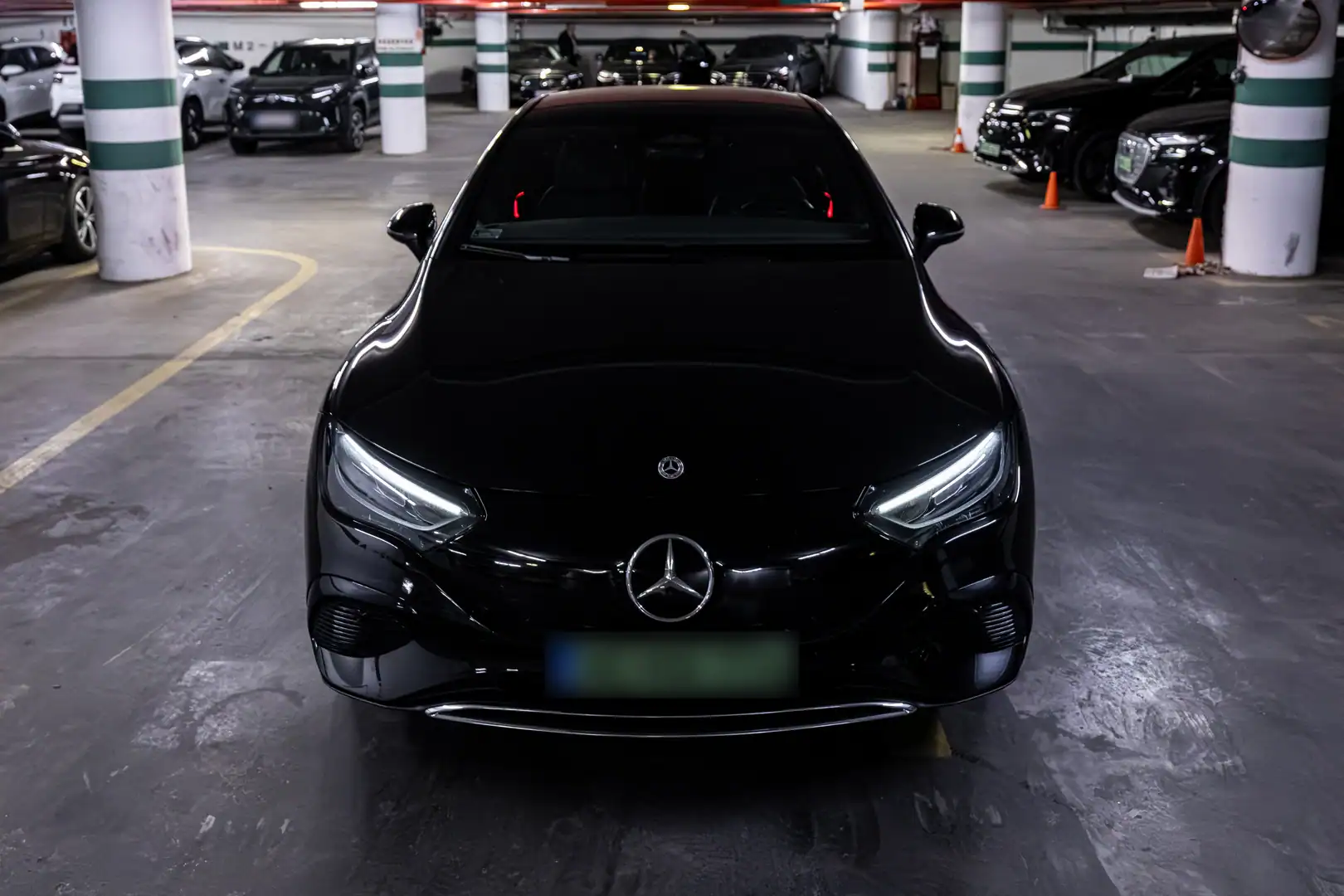 Mercedes EQE exterior — elegant electric design for modern VIP transfers in Budapest