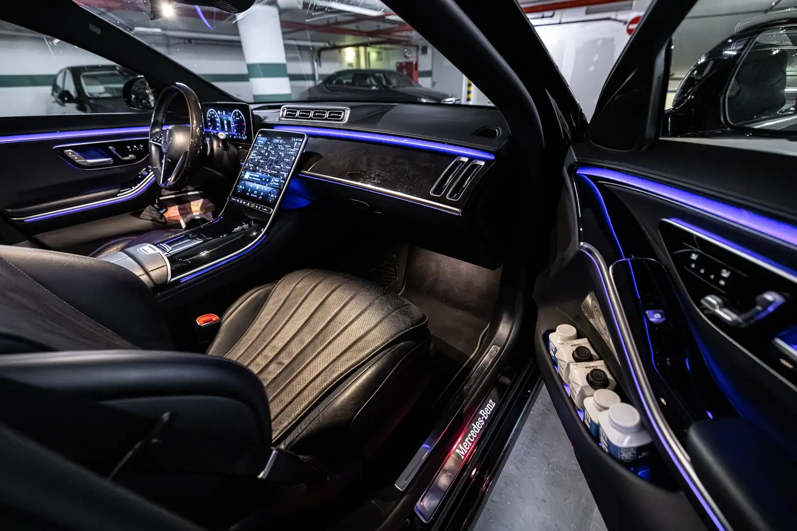 Mercedes EQE interior — premium electric vehicle for eco-conscious executive travelers