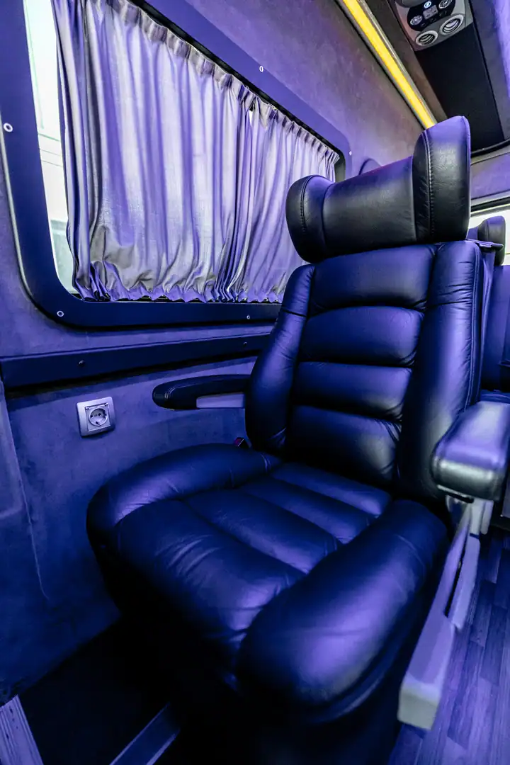 Mercedes VIP Sprinter — premium leather upholstery close-up