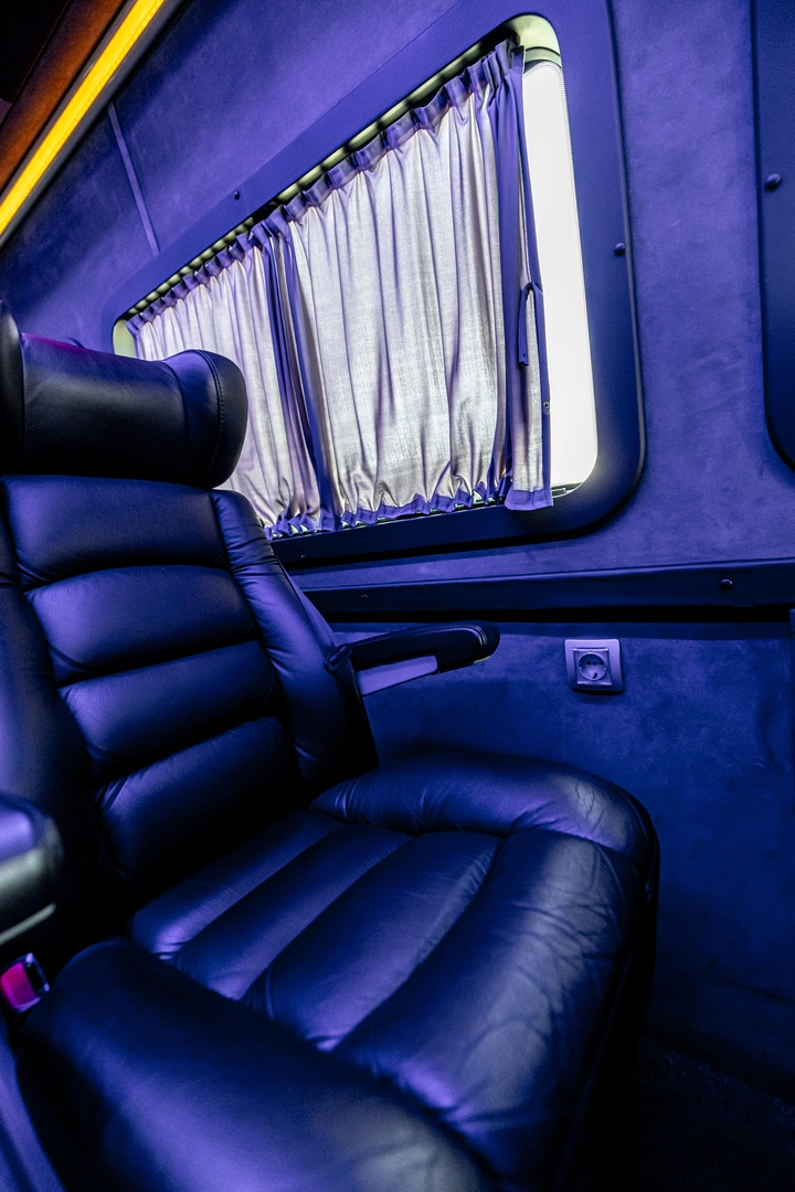 Mercedes VIP Sprinter — captain's seat with armrest detail