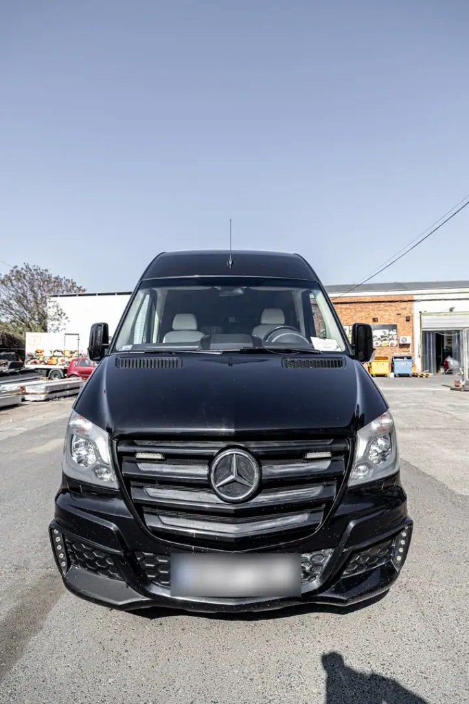 Black Mercedes-Benz Sprinter for group transportation in Budapest