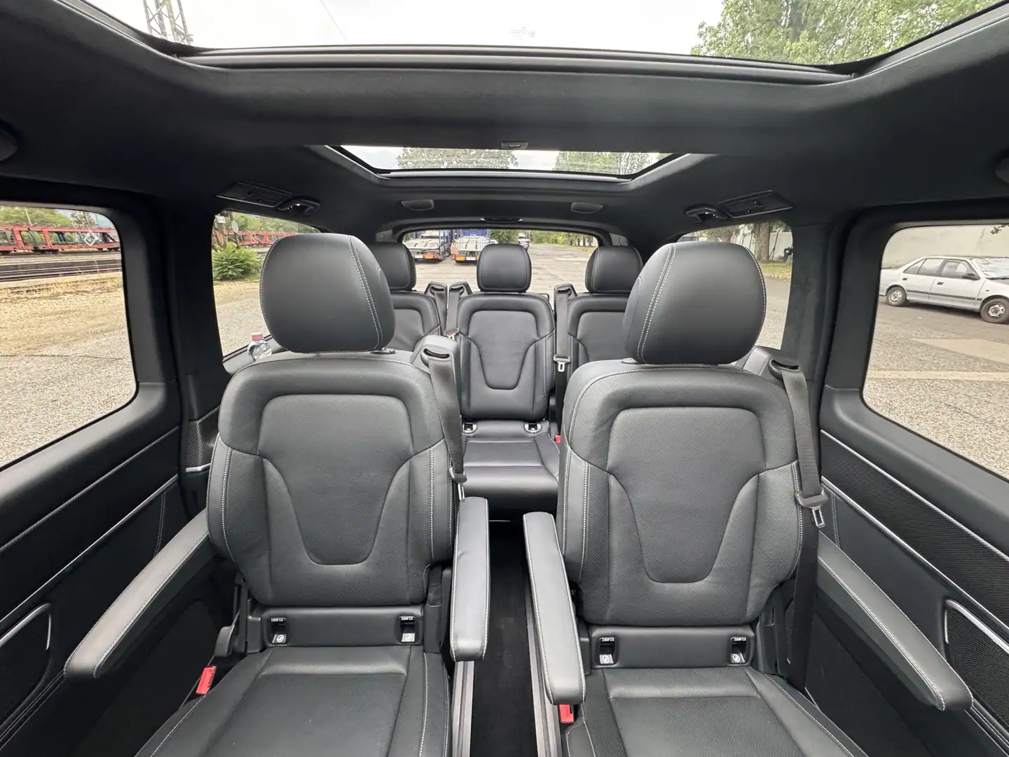 Mercedes-Benz V-Class passenger cabin with individual seats and a central aisle