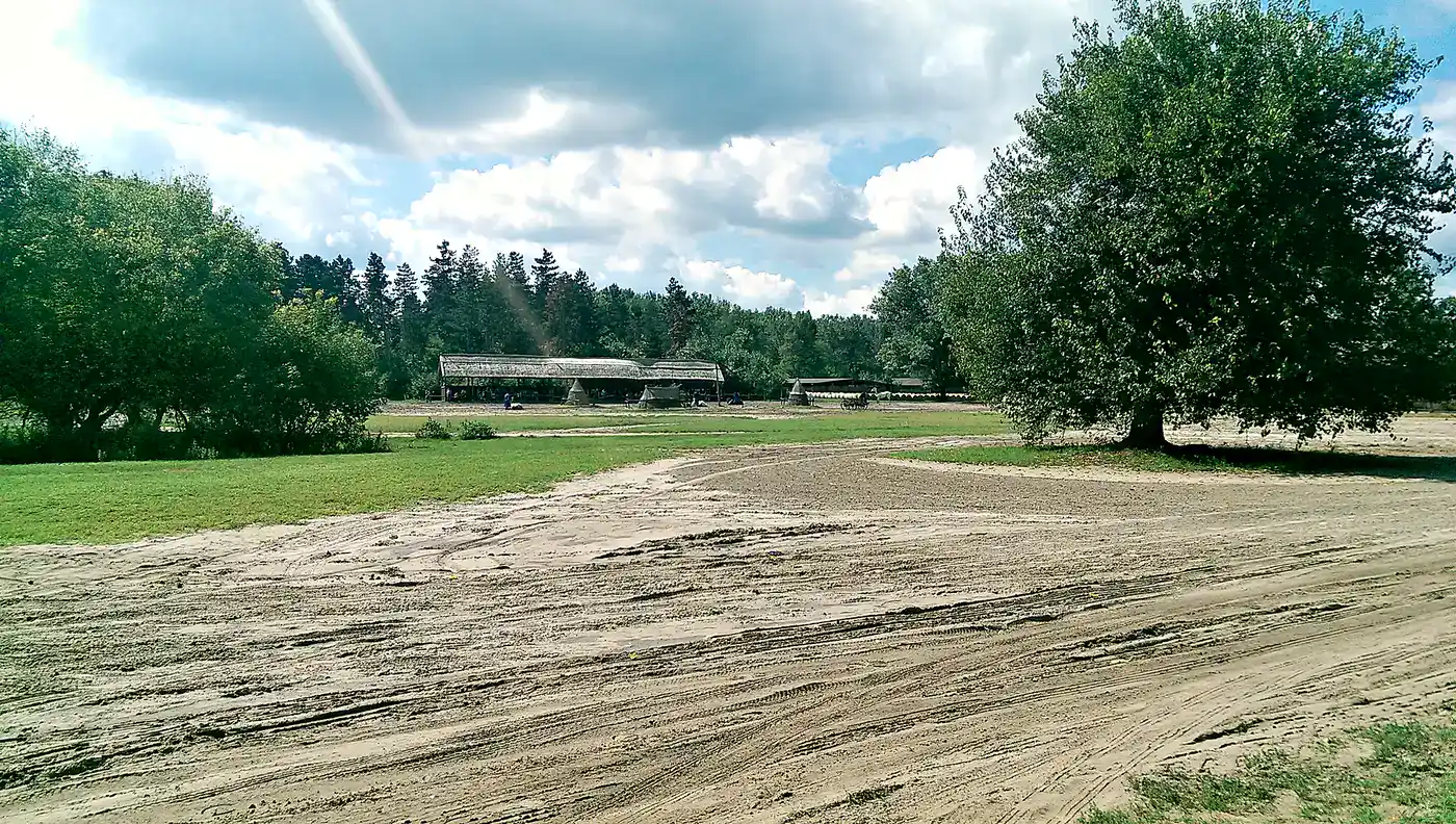 Countryside track leading across the Great Hungarian Plain