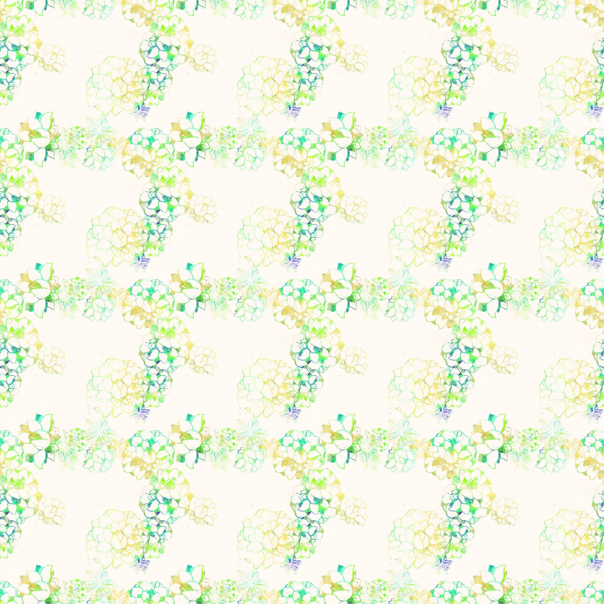 Yellow Happy Floral Wallpaper