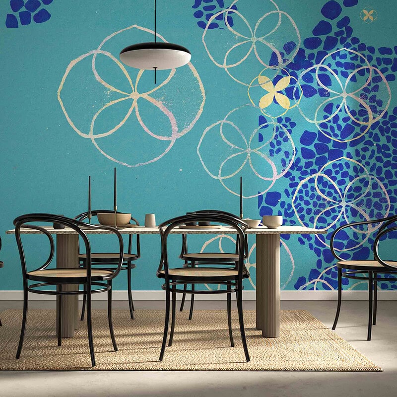 Blue Floral Wallpaper