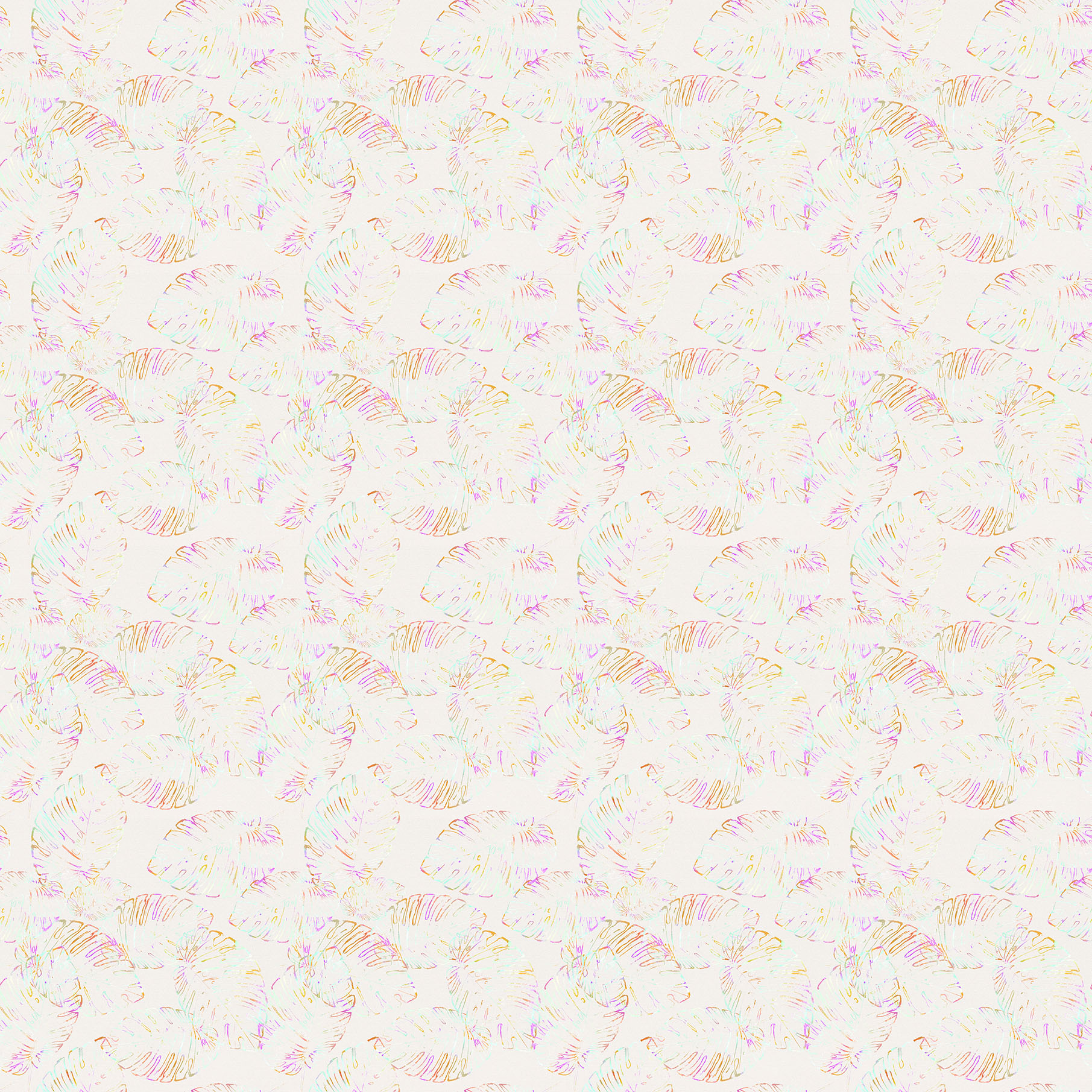 Orange Floral Wallpaper with Pink Accents