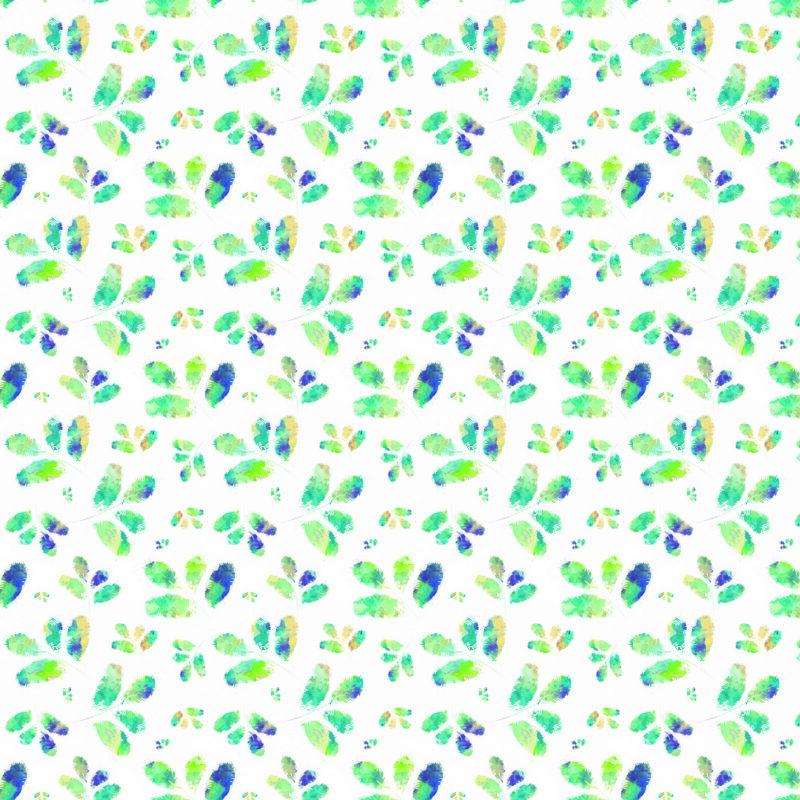 Turquoise Floral Wallpaper with Green Accents Mint