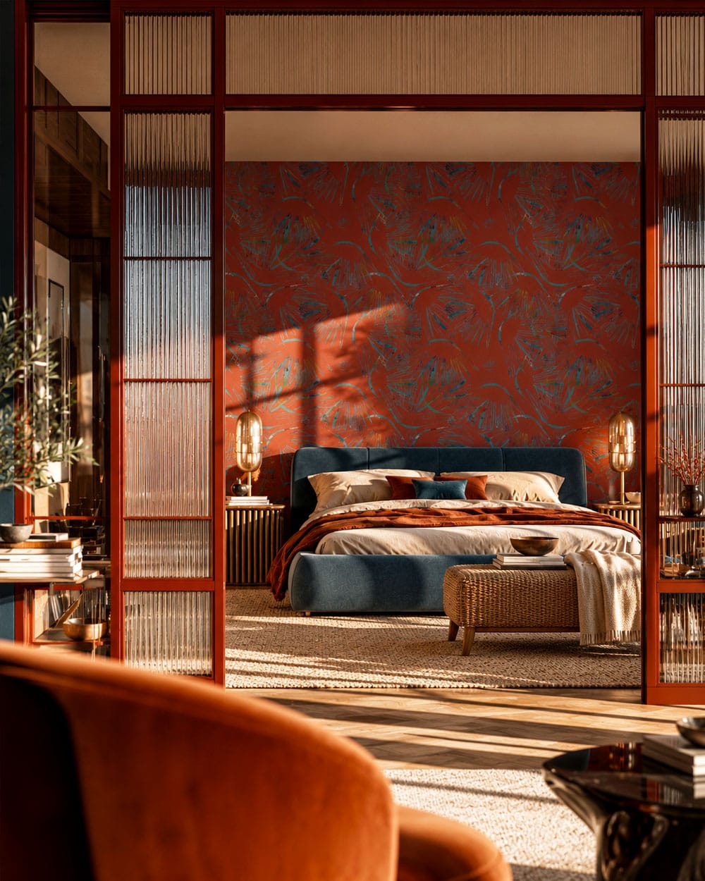 Art Deco wallpaper for a bedroom