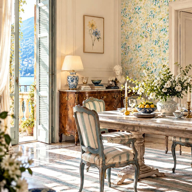 Lake Como style wallpaper