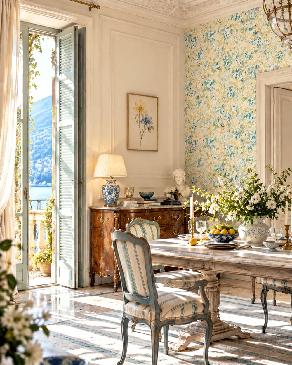Lake Como style wallpaper