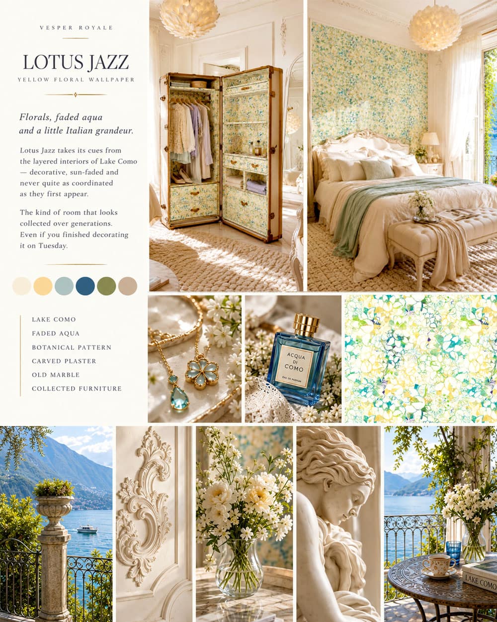 moodboard for Lake Como style