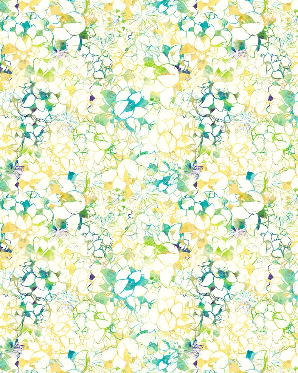 yellow floral wallpaper