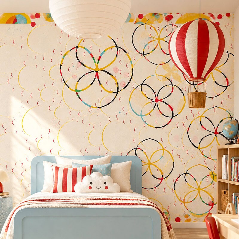 Colorful wallpaper for a kids' bedroom