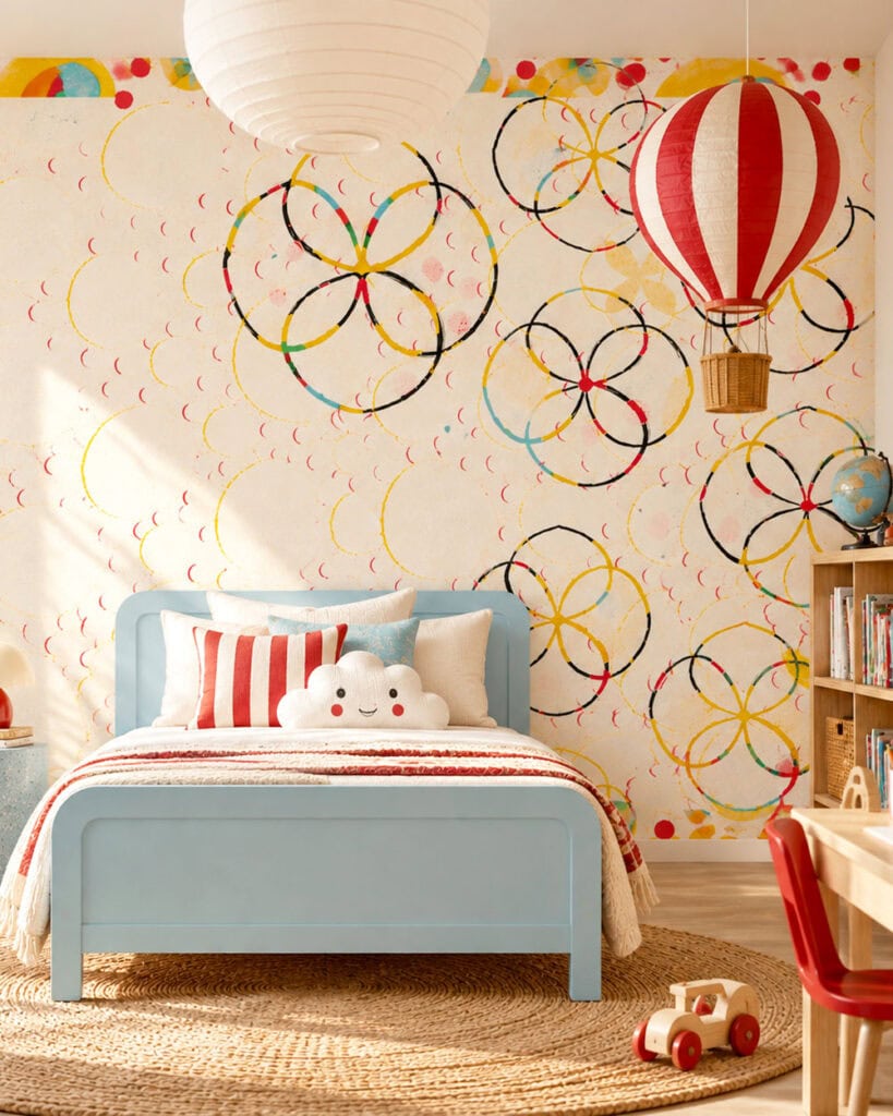 Colorful wallpaper for a kids' bedroom