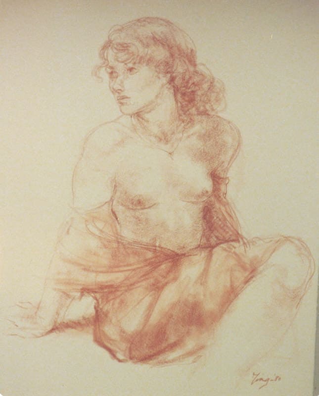 Pastel Society of Victoria artwork featuring a seated female figure.