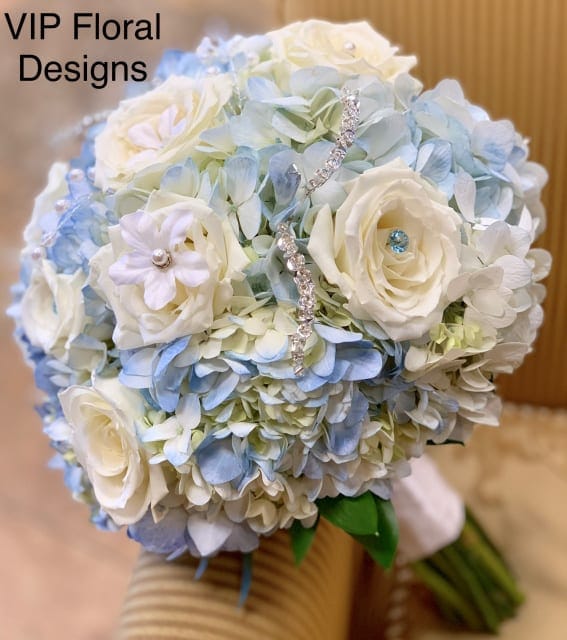 Blue and White Bridal Bouquet WEDDING FLOWERS LAS VEGAS