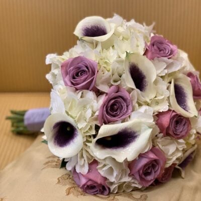 Purple mini calla and purple roses bouquet, las vegas