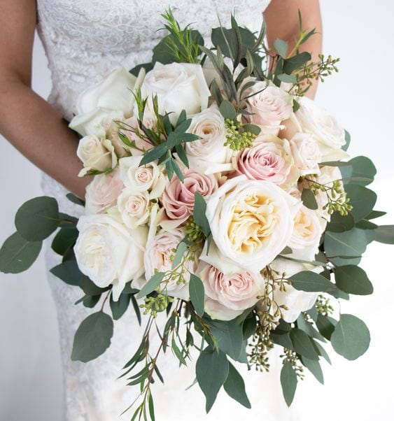 blush and cream bridal bouquet las vegas weddings