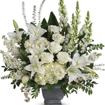Funeral Flowers Las Vegas, white funeral basket