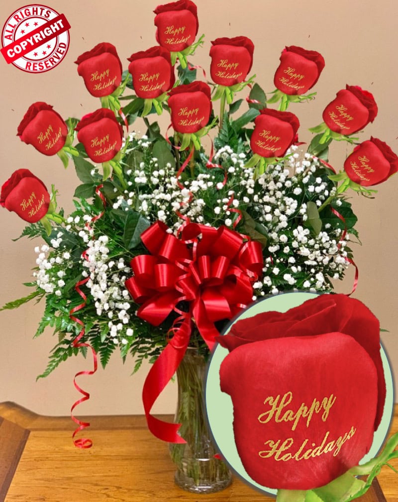 happy holidays vase las vegas