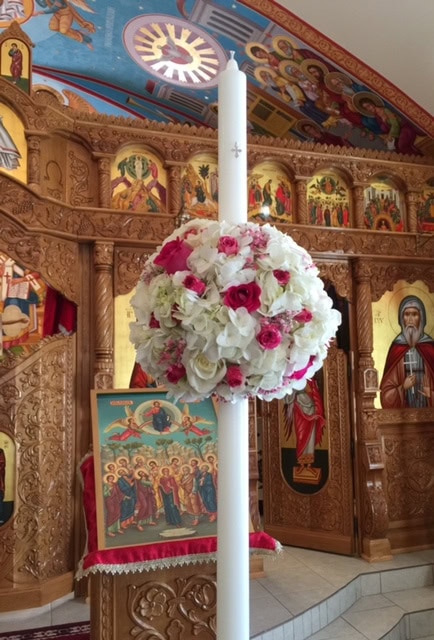 Orthodox Baptism Candle #2 (for Girl) | Candle Flowers | VIP Floral