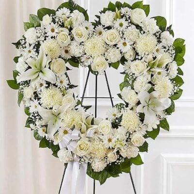 White Standing Open Heart