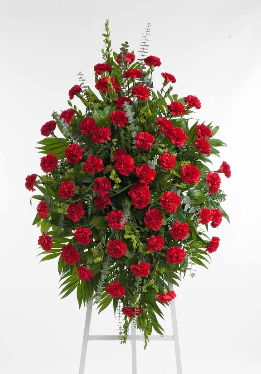 Funeral Flowers Las Vegas, red carnations funeral spray las vegas