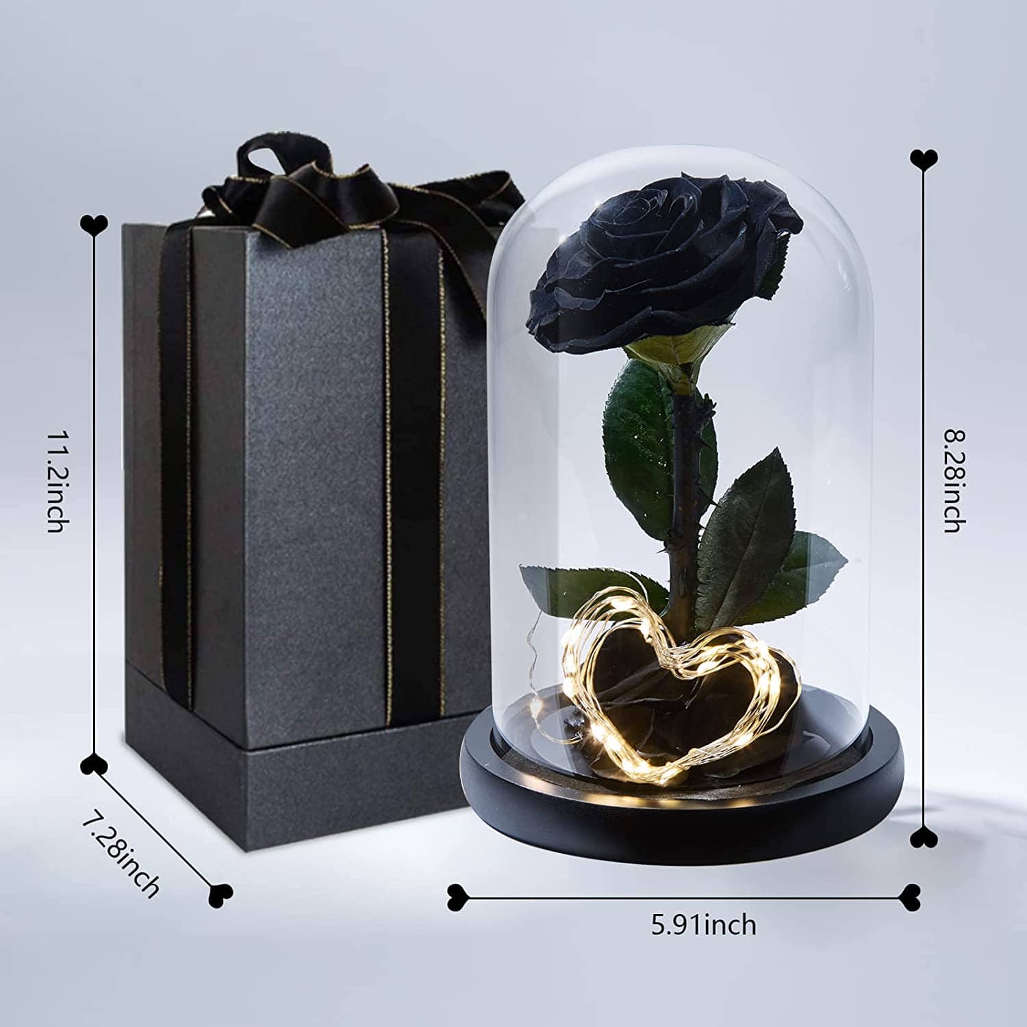 Preserved Black Rose In Glass Dome - Image 2
