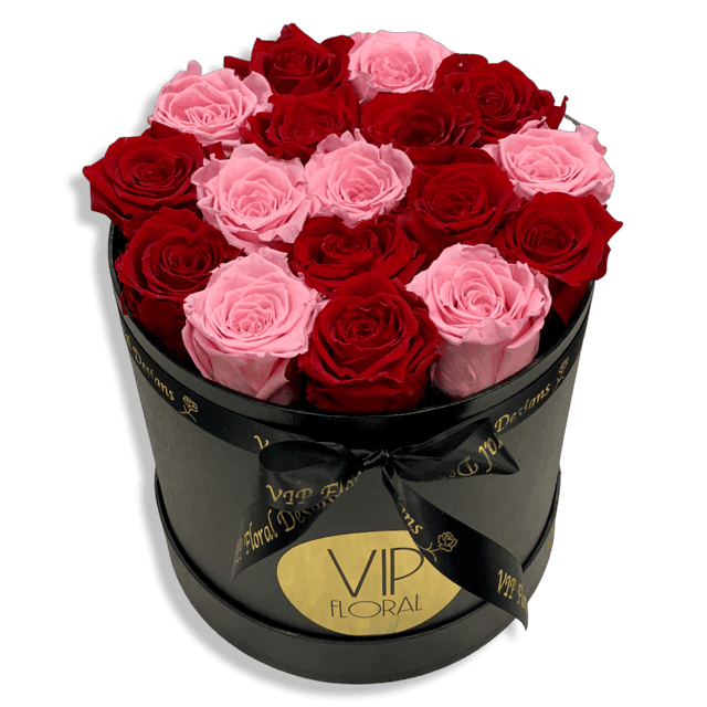 18 Red and Pink Preserved Roses Las Vegas