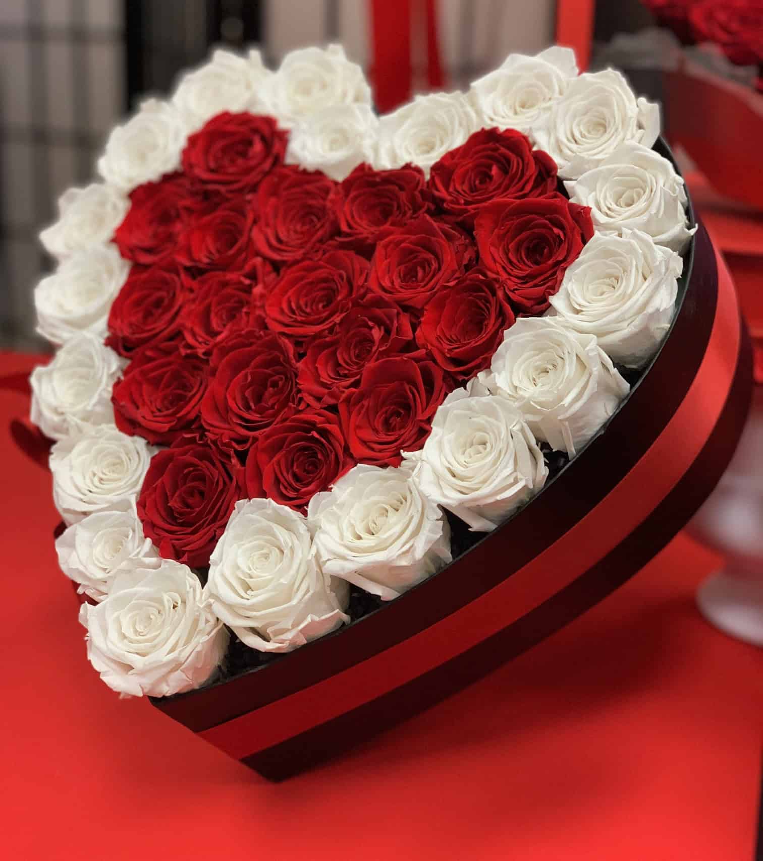 Romantic Rose Heart Box (37 Preserved Roses) - Image 3