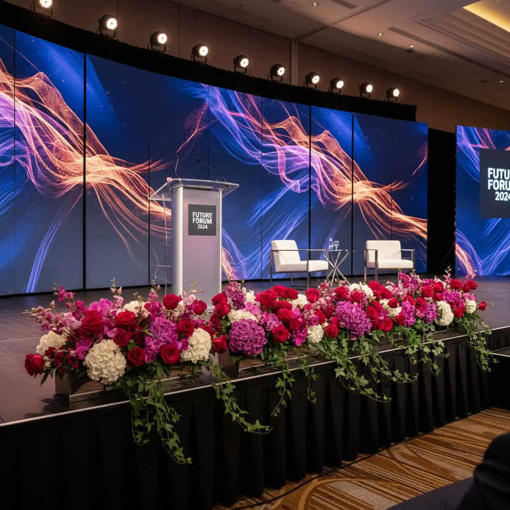 stage and podium flowers las vegas