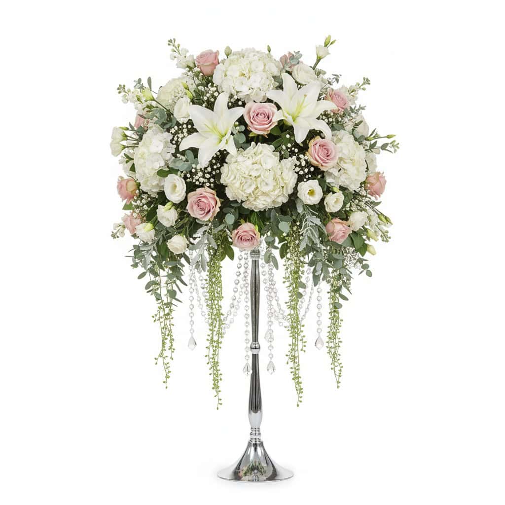 white and pink flower wedding centerpieces las vegas