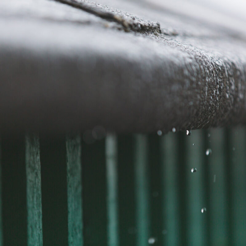raindrops dripping from roof in nuuk