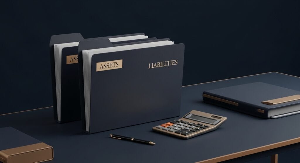 Asset versus liability allocation financial concept visualization