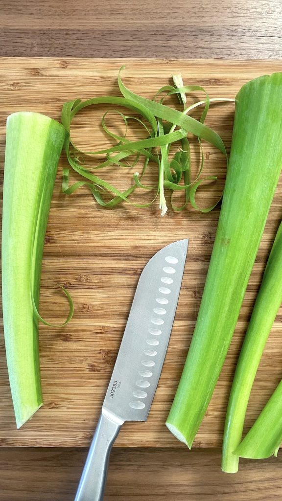 Peeling elephant ear stem
